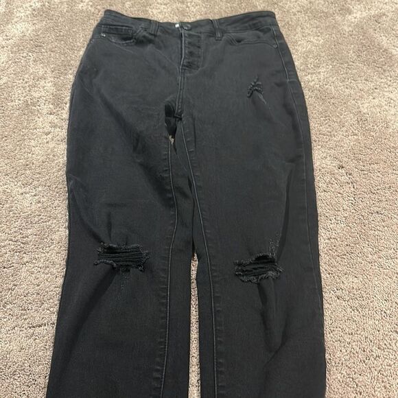 Kancan distressed black skinnies size 7/27 - Picture 5 of 6